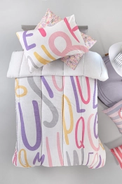 Πάπλωμα Παιδικό Microsuede 160x220εκ. Letters Pink Guy Laroche