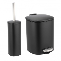 Σετ Καλάθι Απορριμμάτων Οβάλ 5L Μεταλλικό Soft CLose Με Πιγκάλ Μαύρο MRShome DS-911800S