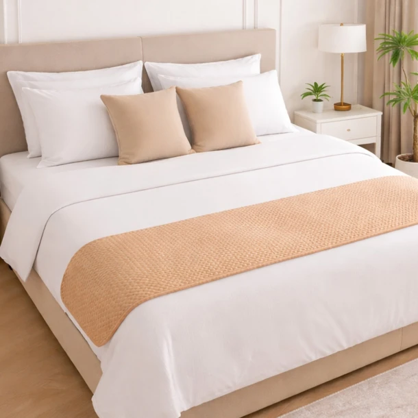 Διακοσμητικό Runner Κρεβατιού Polyester 55x250εκ. Omnia Beige Melinen 20005731