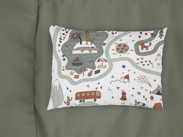 Μαξιλαροθήκη Bebe Φάκελος Βαμβακερή 35x45εκ. Countryside 580 White-Mint DimCol