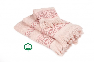 Σετ Πετσέτες 3 τμχ Βαμβακερές Ίσιδα 02 Ροζ DimCol