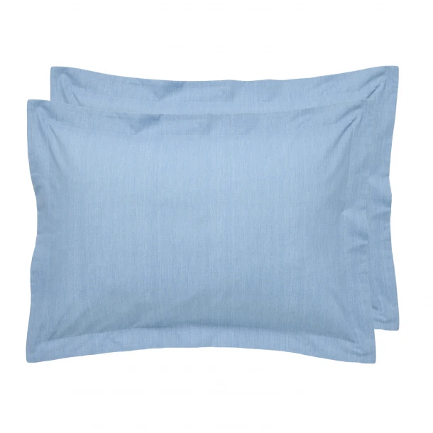 Ζεύγος Μαξιλαροθήκες Polycotton 50x70+5εκ. Oxford Casual 5447 Blue Das Home