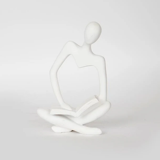 Διακοσμητική Επιτραπέζια Φιγούρα Polyresin Λευκή 15x8x22,5εκ. ESTHETI 752-27098