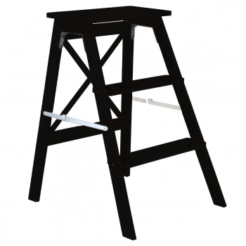 Σκαλοσκαμπώ Με 3 Σκαλιά Bamboo Black 43,5x50x63,5εκ. Essentials Estia 04-34412