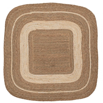 Χαλί Jute-Βαμβακερό Boho Τετράγωνο 180x180εκ. Καφέ-Natural iliadis 90147