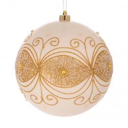 Χριστουγεννιάτικη Μπάλα Πλαστική Περλέ Λευκή 15εκ. iliadis 90966