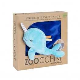 Κουβέρτα Με Λούτρινο Παιχνίδι Fleece 68,5x100εκ. Stroller Blanket Whale Buddy Zoocchini ZOO3004