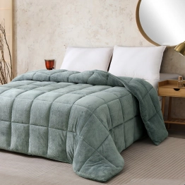 Κουβερτοπάπλωμα Flannel-Sherpa Μονό 160x220εκ. Shelby Aqua Melinen 20003775