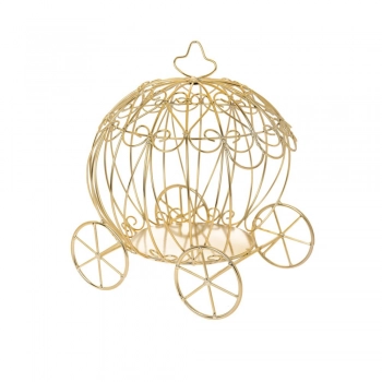 Διακοσμητική Άμαξα Κολοκύθα Μεταλλική Χρυσή 24x19x30εκ. iliadis 84548