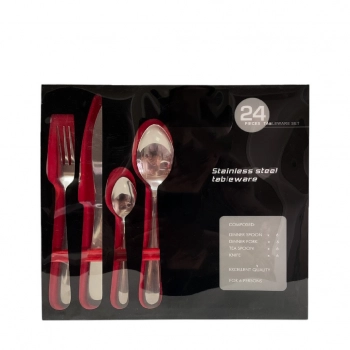 Μαχαιροπήρουνα Σετ 24τμχ Ανοξείδωτα Ασημί ESPIEL DWGA1004