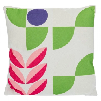 Διακοσμητικό Μαξιλάρι Υφασμάτινο Λευκό Χρωματιστά Σχέδια 43x43εκ. iliadis 90212