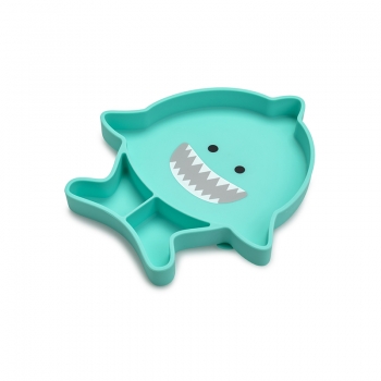 Πιάτο Σιλικόνης Με Βεντούζα Shark Τυρκουάζ Melii MEL17500