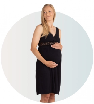 Νυχτικό Θηλασμού Maternity & Nursing Nightie Μαύρο Extra Large Carriwell CW602300