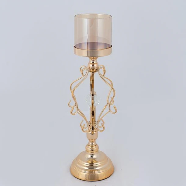 Κηροπήγιο Μεταλλικό Χρυσό 15x36εκ. ESTHETI 752-24094