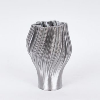 Βάζο Πορσελάνης 3D Ασημί 15,5x15,5x22εκ. ESTHETI 752-21095