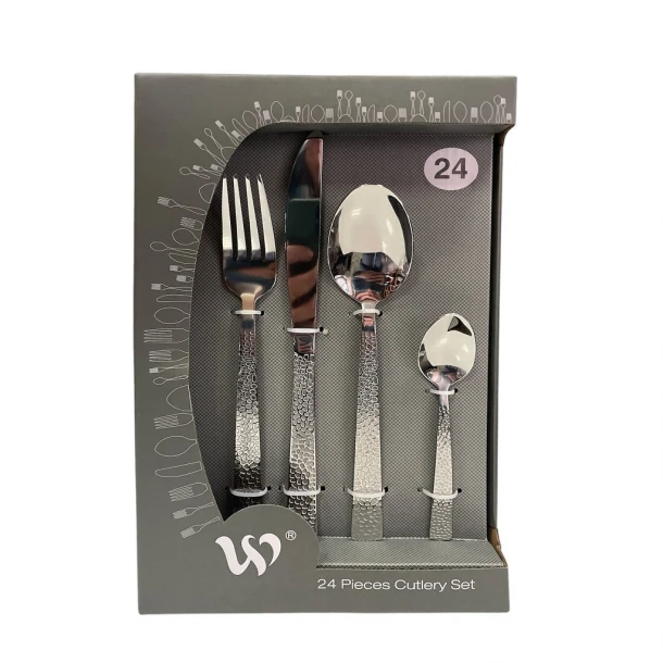 Μαχαιροπήρουνα Σετ 24τμχ Ανοξείδωτα Ασημί ESPIEL DWGA1001