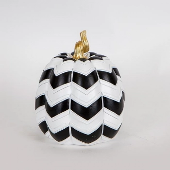 Διακοσμητική Κολοκύθα Λευκή-Μαύρη 17,5x17,5x21εκ. ESTHETI 752-28532