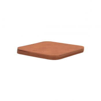 Σουβέρ Σετ 4τμχ PVC Καφέ Allure 10x10x0,95εκ. Estia 07-32401