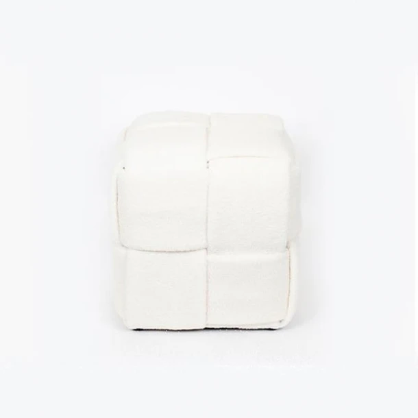 Σκαμπώ Μπουκλέ Λευκό 38x38x40εκ. ESTHETI 750-12012