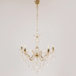 Πολυέλαιος 5 Φωτος Με Κρύσταλλα Χρυσός 64x65εκ. ESTHETI 757-12031