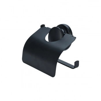 Χαρτοθήκη Επιτοίχια Μεταλλική Με Βεντούζα Μαύρη 16x3,5x13,5εκ. Estia 02-23737