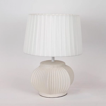 Φωτιστικό Επιτραπέζιο Κεραμικό-Υφασμάτινο Λευκό 28x24x43εκ. ESTHETI 814-50005