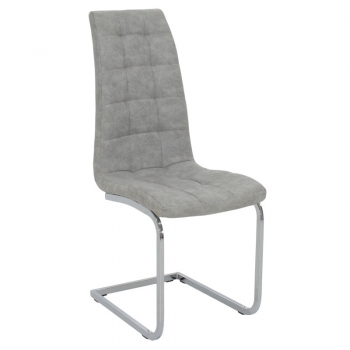 Καρέκλα Darrell pakoworld pu αντικέ γκρι-βάση χρωμίου 42x49x106εκ