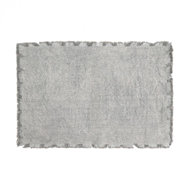 Σουπλά Με Κρόσσια Βαμβακερό Γκρι 50x33εκ. Loom Estia 07-36119