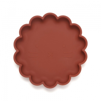 Πιάτο Σιλικόνης Με Βεντούζα Lion Baked Clay 18x18x3εκ. Petit Monkey PTM-SP4