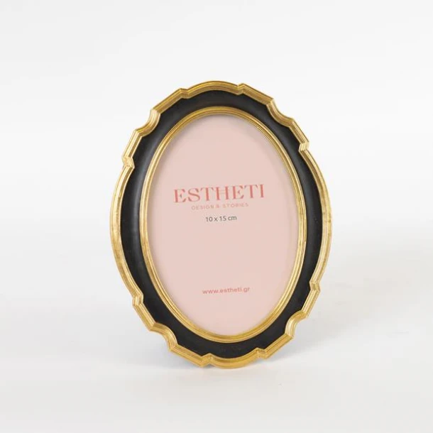 Κορνίζα Polyresin Χρυσή-Μαύρη 10x15εκ. ESTHETI 756-12147