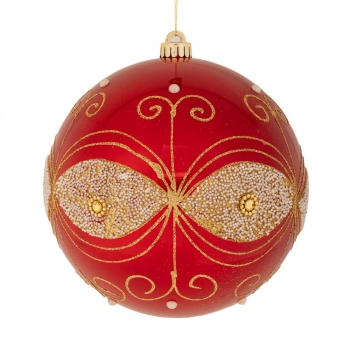 Χριστουγεννιάτικη Μπάλα Πλαστική Περλέ Κόκκινη 20εκ. iliadis 90967
