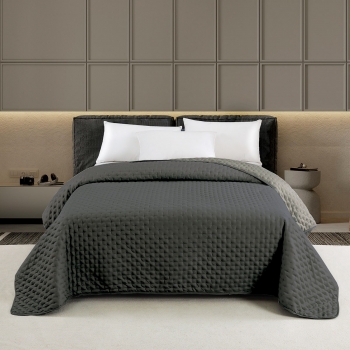 Κουβερλί 2 Όψεων Microfiber Υπέρδιπλο 220x240εκ. Renzo Anthracite-Grey Melinen 20004504