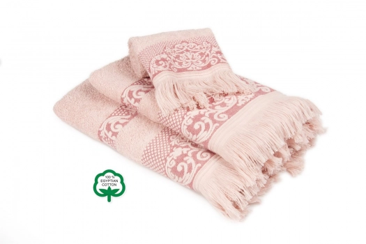 Σετ Πετσέτες 3 τμχ Βαμβακερές Ίσιδα 02 Ροζ DimCol