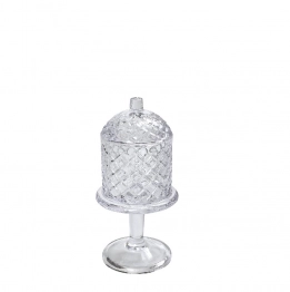 Φοντανιέρα Γυάλινη Διάφανη Με Καπάκι ESPIEL 12x12x25εκ. ORT128