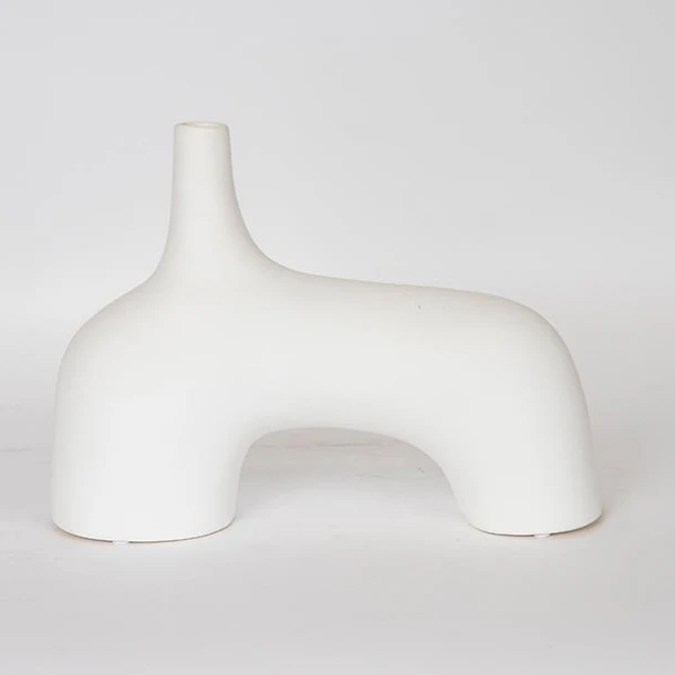 Βάζο Κεραμικό Λευκό 34x10x25εκ. ESTHETI 752-20141