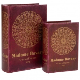 Κουτί-Βιβλίο Σετ 2τμχ Ξύλινο Κόκκινο Madame Bovary 19x7x27εκ.-14x6x20εκ. iliadis 92942