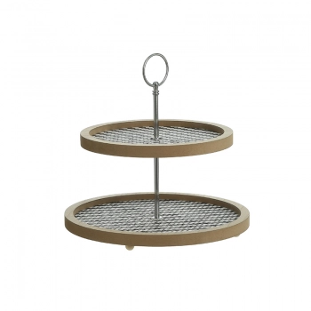 Ορντερβιέρα 2 Όροφη Ξύλινη Natural-Λευκή-Μαύρη CLICK Φ25x25εκ. 6-70-151-0236