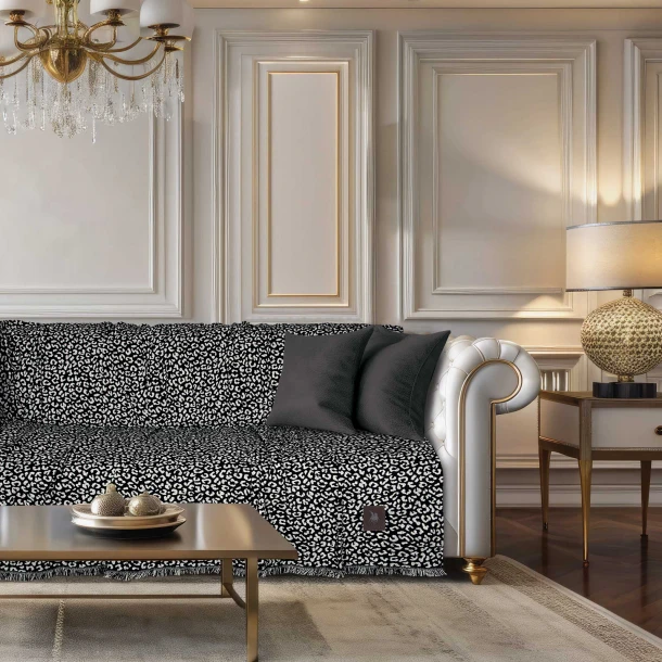 Ριχτάρι Chenille Τριθέσιος 180x300εκ. Essential 3981 Black Greenwich Polo Club