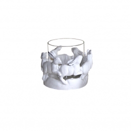 Κηροπήγιο Κεραμικό Λαγός Λευκό Art Et Lumiere 10,5x9,5εκ. 10609