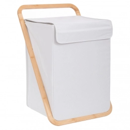 Καλάθι Απλύτων Υφασμάτινο Με Καπάκι Κρεμ 40x40x60εκ. iliadis 93061