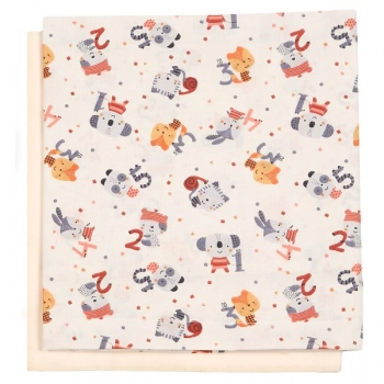 Σετ Σεντόνια 2τμχ Βαμβακερά Λίκνου 80x110εκ. Numbers Terracotta 23181