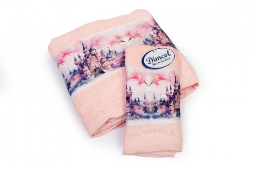 Σετ Πετσέτες 2τμχ Μπεμπέ Βαμβακερές Fairytale Castle 325 Pink DimCol