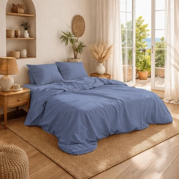 Κουβέρτα Βαμβακερή King 255x270εκ. Πικέ Classic Blue Dimcol