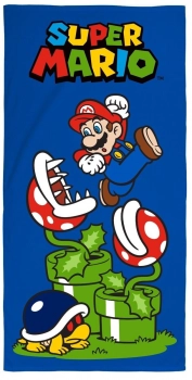 Πετσέτα Θαλάσσης Παιδική Quick Dry Microfiber 70x140εκ. Nintendo Super Mario 167 Dark Blue Dimcol