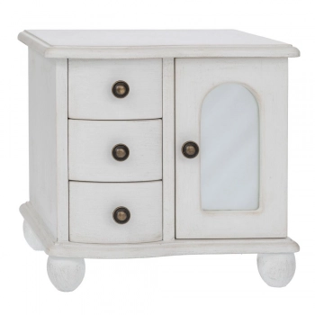 Μπιζουτιέρα Ξύλινη Με 3 Συρταράκια & Ντουλαπάκι Με Καθρέπτη 27x17x26εκ. iliadis 92949