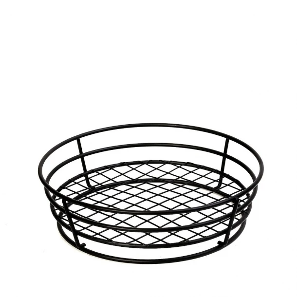 Καλάθι Μεταλλικό Στρογγυλό Μαύρο 21x21x6εκ. ESPIEL HOT1002