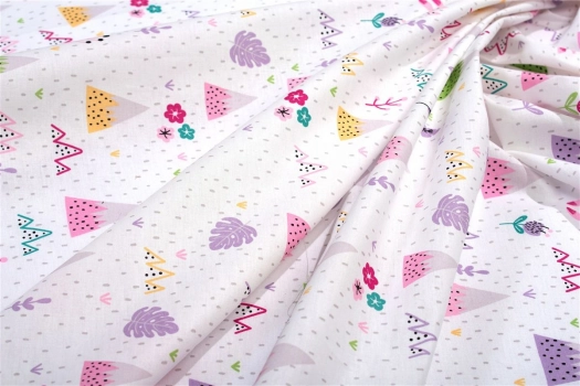 Πάνα Χασές Bebe Βαμβακερή 80x80εκ. Whimsical Mountainside 587 White-Pastel Lilac DimCol