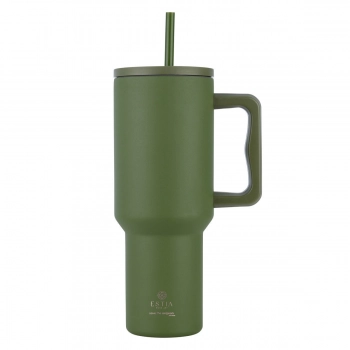 Θερμός Ανοξείδωτος Straw Tumbler XL 14,5x10x26εκ.-1200ml Forest Spirit Save The Aegean Estia 01-32173