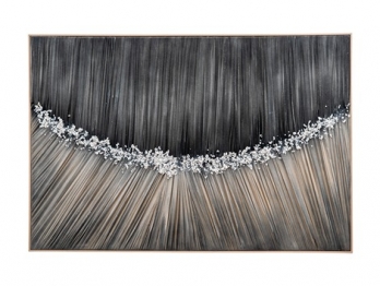 Πίνακας Με Κορνίζα & Ύφασμα Λευκές Πέτρες 82x4,5x122εκ. Zen Collection 25.60.52236