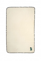 Κουβέρτα Πικέ Λίκνου 80x110εκ. Με Κέντημα Dinosaur 181 Ecru-Grey DimCol